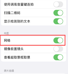 施秉苹果手机维修网点分享iPhone如何开启九宫格构图功能